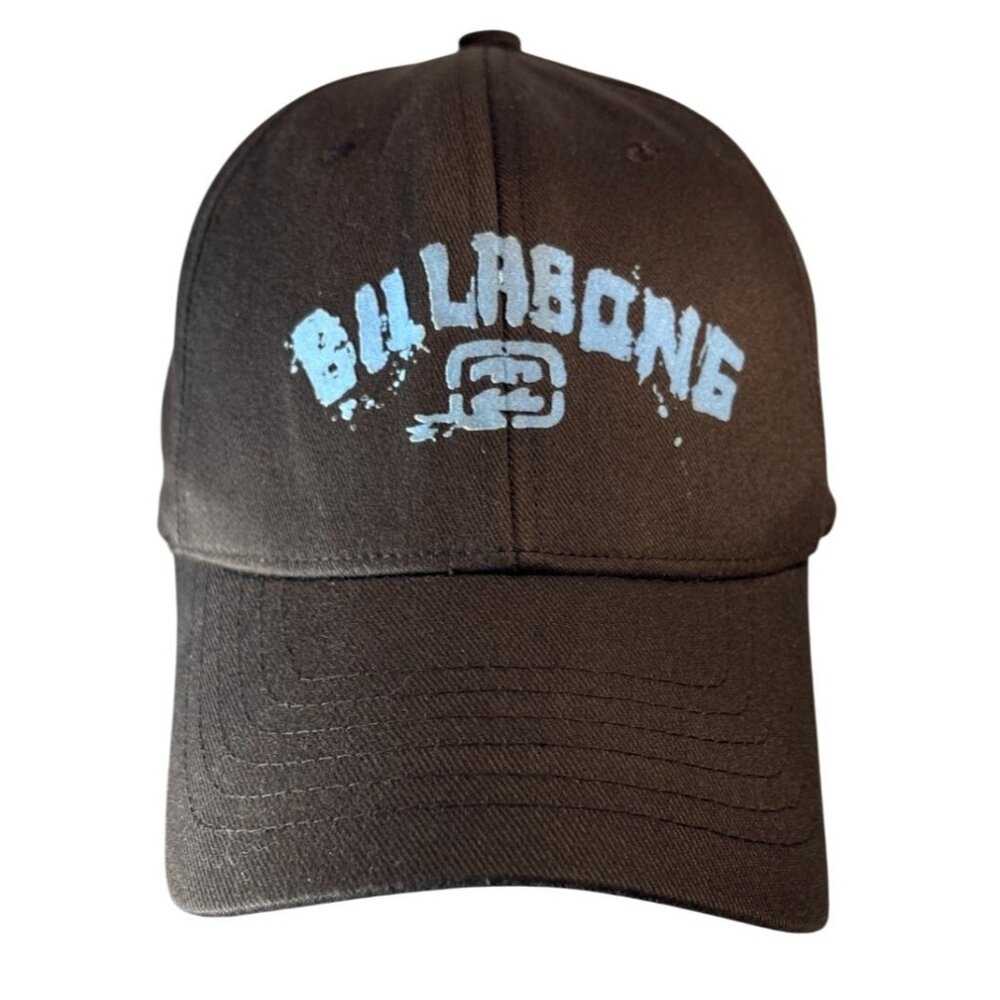 Billabong Hat Logo Brown Flexfit Cap Blue Logo